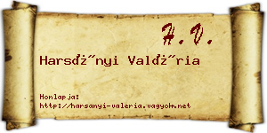 Harsányi Valéria névjegykártya